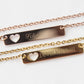 Personalized Name Bar Necklace Gift, Mom to Be Baby Name Love Heart