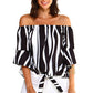 Women's Strapless Striped Bandage Blouse