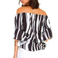 Women's Strapless Striped Bandage Blouse