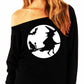 WITCHING HOUR Halloween Slouchy Sweatshirt White Print