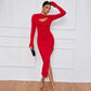 Sexy Bodycon Long Sleeve Split Dress