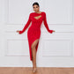 Sexy Bodycon Long Sleeve Split Dress