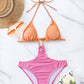 Sexy Gyaru Sequins Lace-up Backless One-Piece Swimsuit Women's Vacation Beach Bikini Keep Short Eye Catching