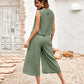 Solid Color Casual Loose Sleeveless Women's Jumpsuit