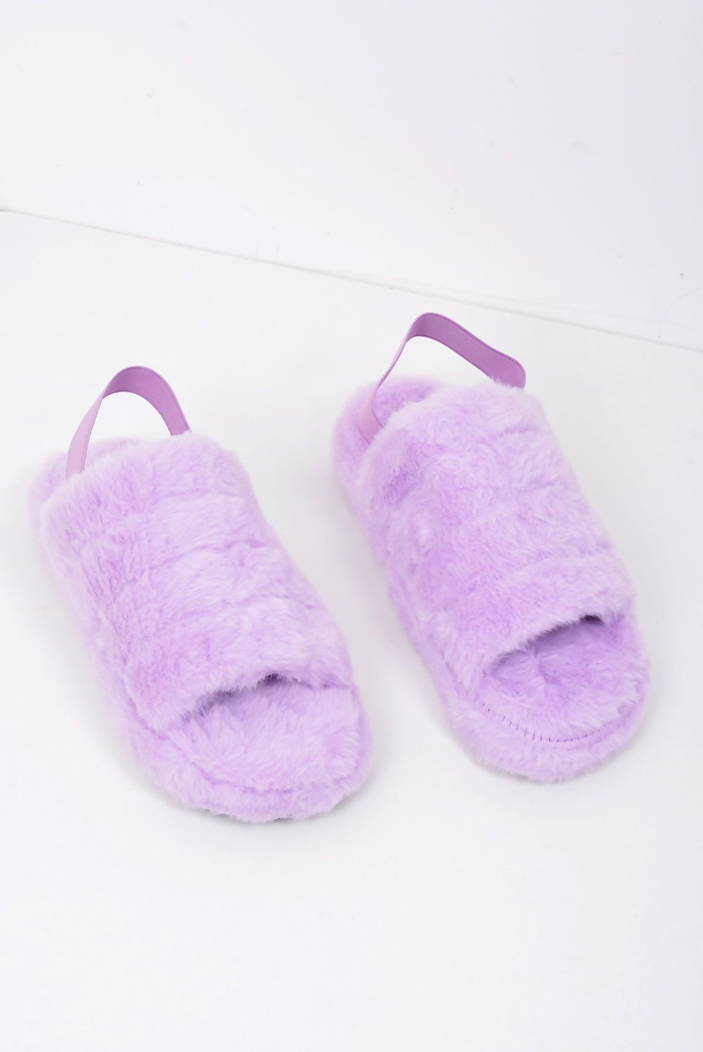 Faux Fur Fluffy Stripe Slippers