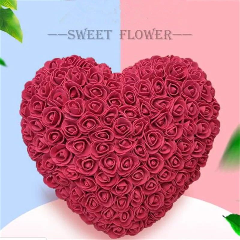 25cm Heart Roses Artificial Flowers Home Wedding Festival DIY Wedding Decoration Gift s Valentine's Romantic Artificial Rose