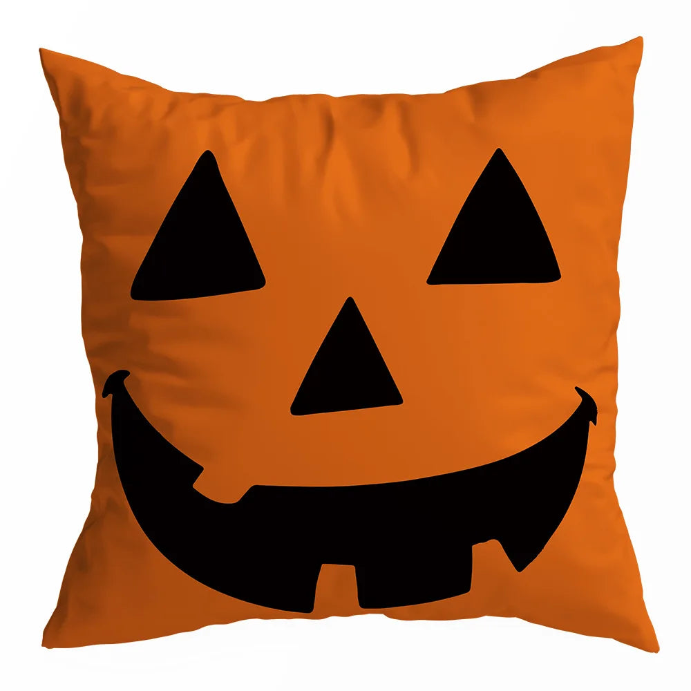 Halloween Decoration Throw Pillow Cover 45x45cm Halloween Decor Trick or Treat Pumpkin Bat Cushion Cover for Sofa Living Room