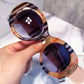 2024 Big Round Frame Colorful Stripes Sunglasses Women Men Brand Designer Black Sun Glasses Female Show Shades