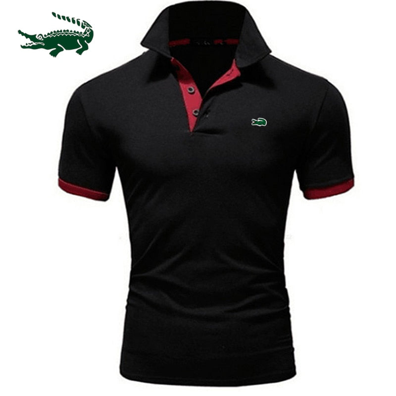 Men's cotton  polo shirt 2025 summer new high-end business casual Lapel short sleeve T-shirt