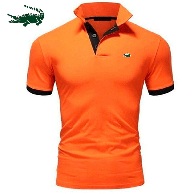 Men's cotton  polo shirt 2025 summer new high-end business casual Lapel short sleeve T-shirt