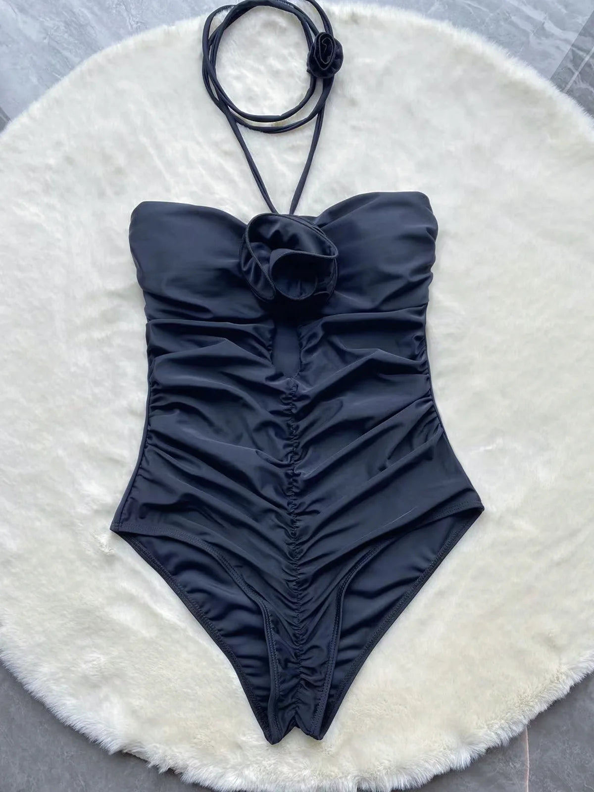 Black rose one piece swimsuit - Sexikinis Swim