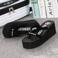 Summer Flip Flops Women Beach Sandals Black Band Slippers For Women 2023 Wedges Platform Shoes Female Luxury Designer Shoes