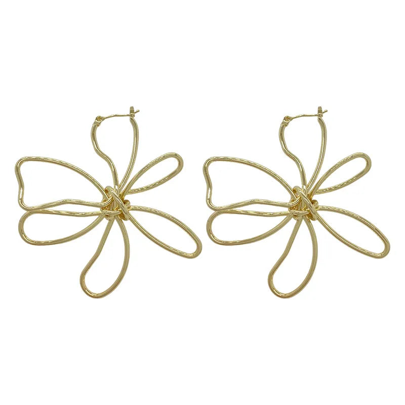 Metal Flower Earrings European American Style  Earrings  Wedding Accessories