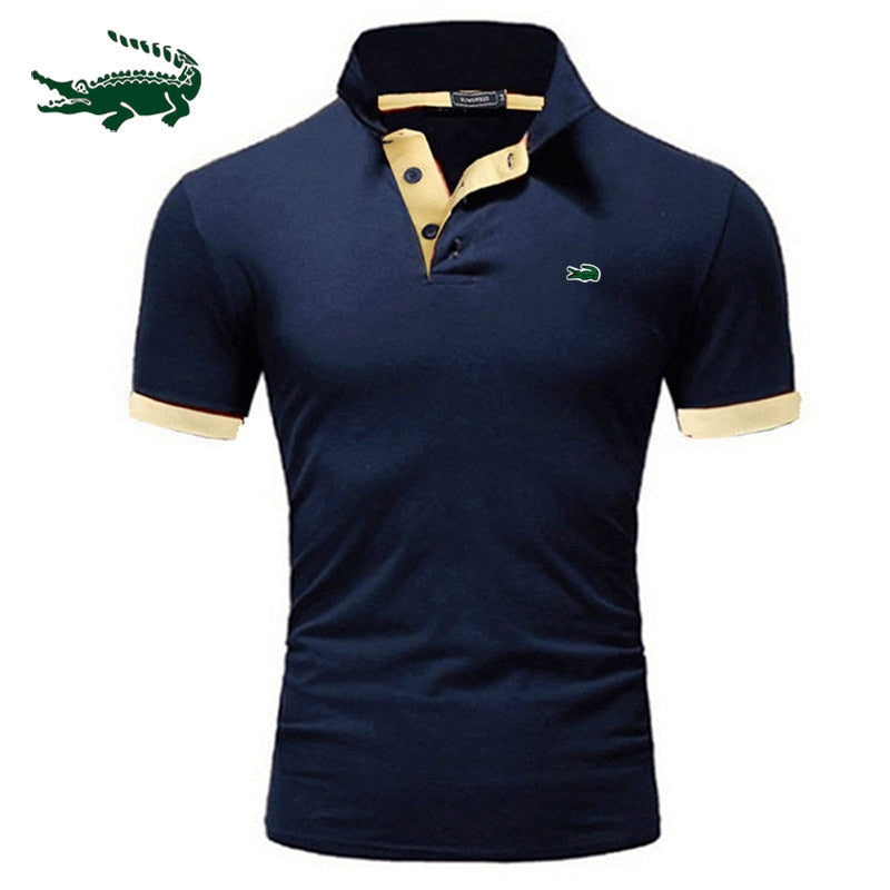 High quality men&#39;s cotton  polo shirt 2023 summer new high-end business casual Lapel short sleeve T-shirt