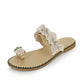 Flat Toe Casual Womens Slippers Pineapple Pearl Beach Slides