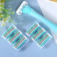 Men Women Body Hair Safety Bikini Aloe Strip Razor Blade Set 1 Handle 6 Blades Replacement Heads Ideal for Epilating