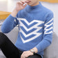 Men Autumn/winter Fashion Heavy Knit Turtleneck Sweater Mink Cashmere Knit Handsome Slim New Pullover with Thick Foundation