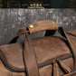 Retro Brown Men's Hand Luggage Bag Crazy Horse Leather Large Capacity Travel Bag Business Weekend One Shoulder Messenger Bag