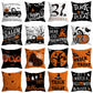 Halloween Decoration Throw Pillow Cover 45x45cm Halloween Decor Trick or Treat Pumpkin Bat Cushion Cover for Sofa Living Room