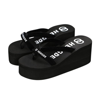 Summer Flip Flops Women Beach Sandals Black Band Slippers For Women 2023 Wedges Platform Shoes Female Luxury Designer Shoes