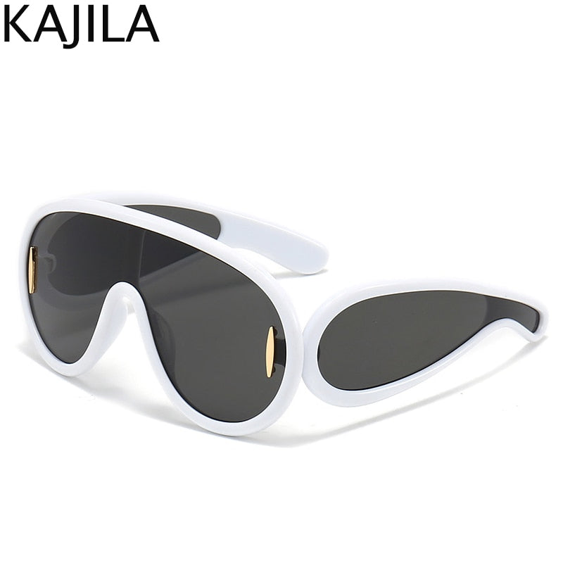 Y2K Sports Punk Sunglasses Women Men One-Piece Sun Glasses for Ladies 2023 Luxury Brand Oversized Steampunk Eyewear Goggle UV400