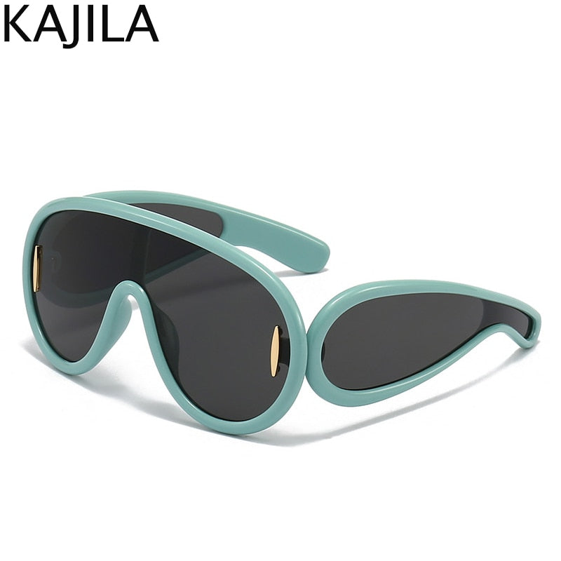 Y2K Sports Punk Sunglasses Women Men One-Piece Sun Glasses for Ladies 2023 Luxury Brand Oversized Steampunk Eyewear Goggle UV400