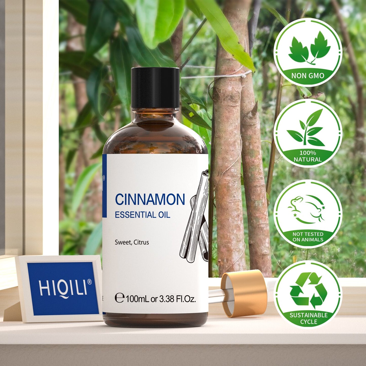 100ML Cinnamon Essential Oils,100% Pure Nature for Aromatherapy Used for Diffuser Humidifier Massage Uplifting