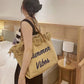 Canvas Women Handbags Large Tote Beach Bag Shopping Bags Underarm Shoulder Bag For Female Casual Canvas Beach Bags