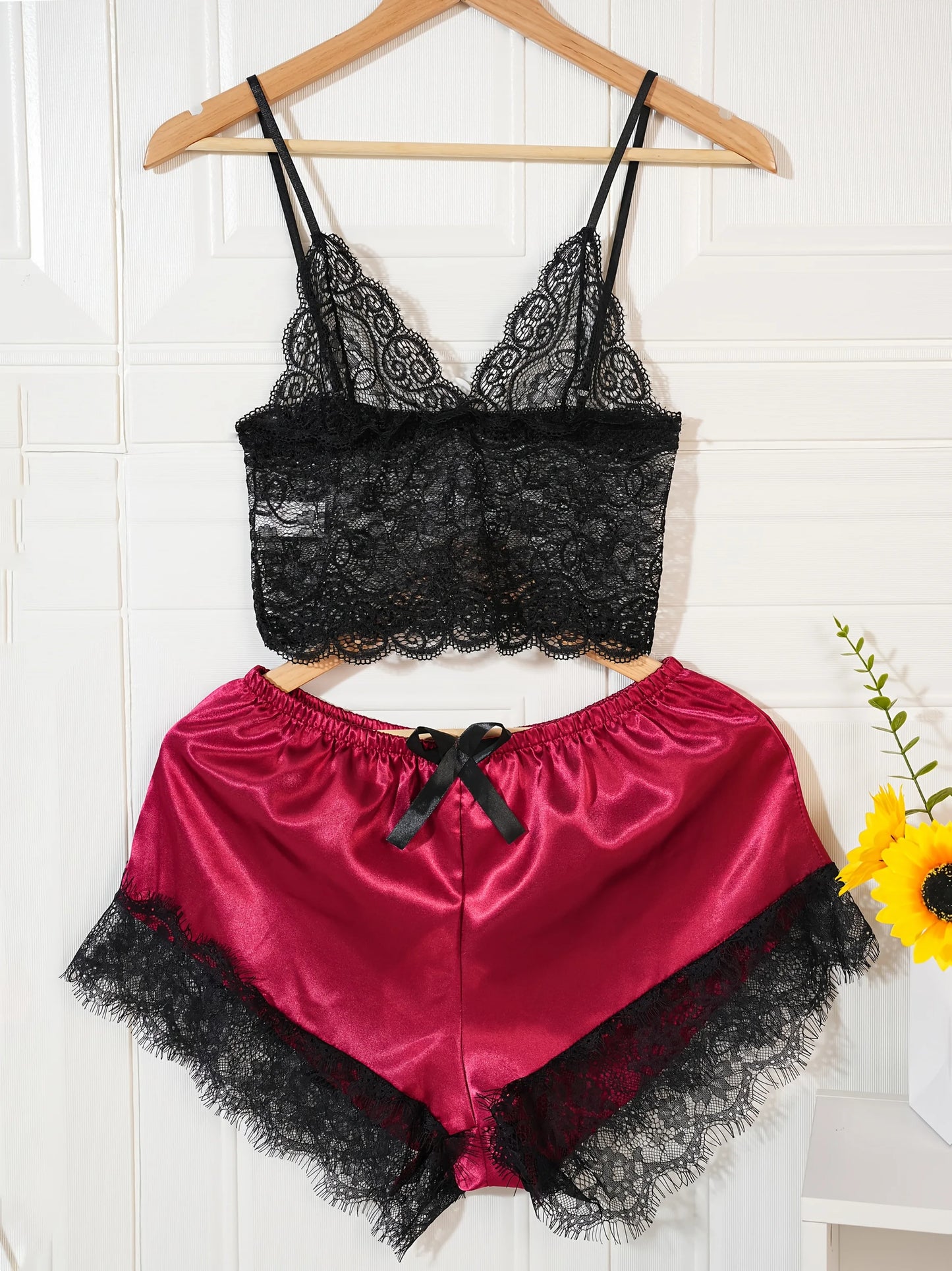 Women’s 4-Piece Satin Pajama Set – Silk Robe & Nightgown Sleepwear