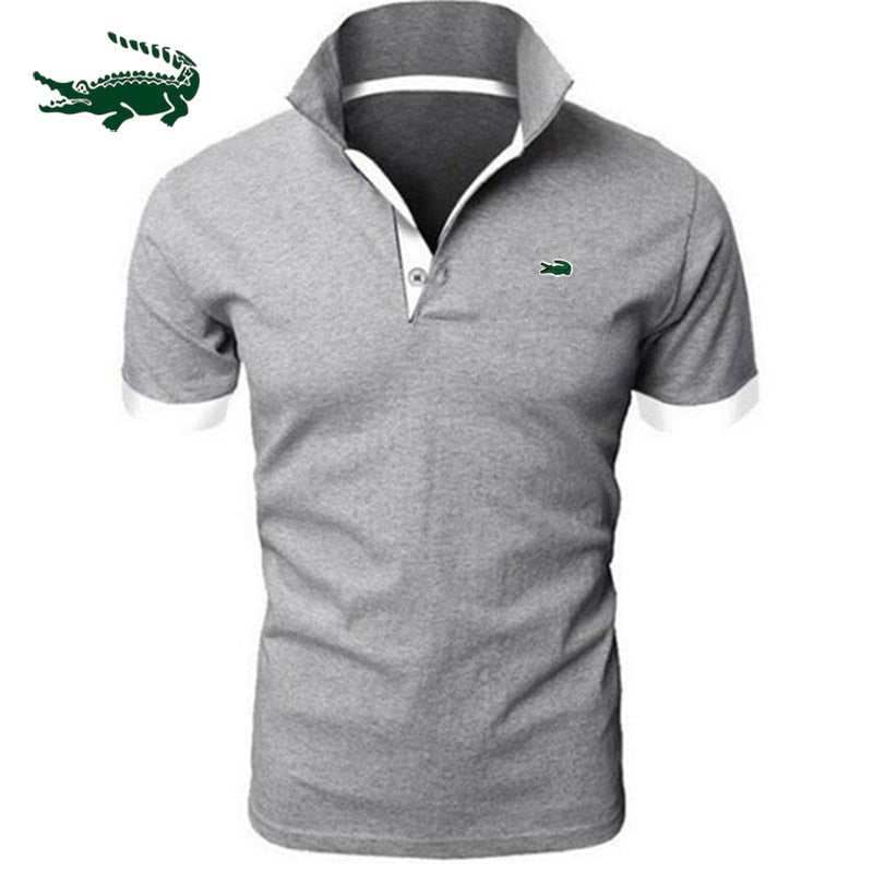 High quality men&#39;s cotton  polo shirt 2023 summer new high-end business casual Lapel short sleeve T-shirt