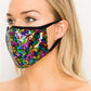 FASHION MASK 101-FL6-MULTI-SW315-sequin double layer contoured face