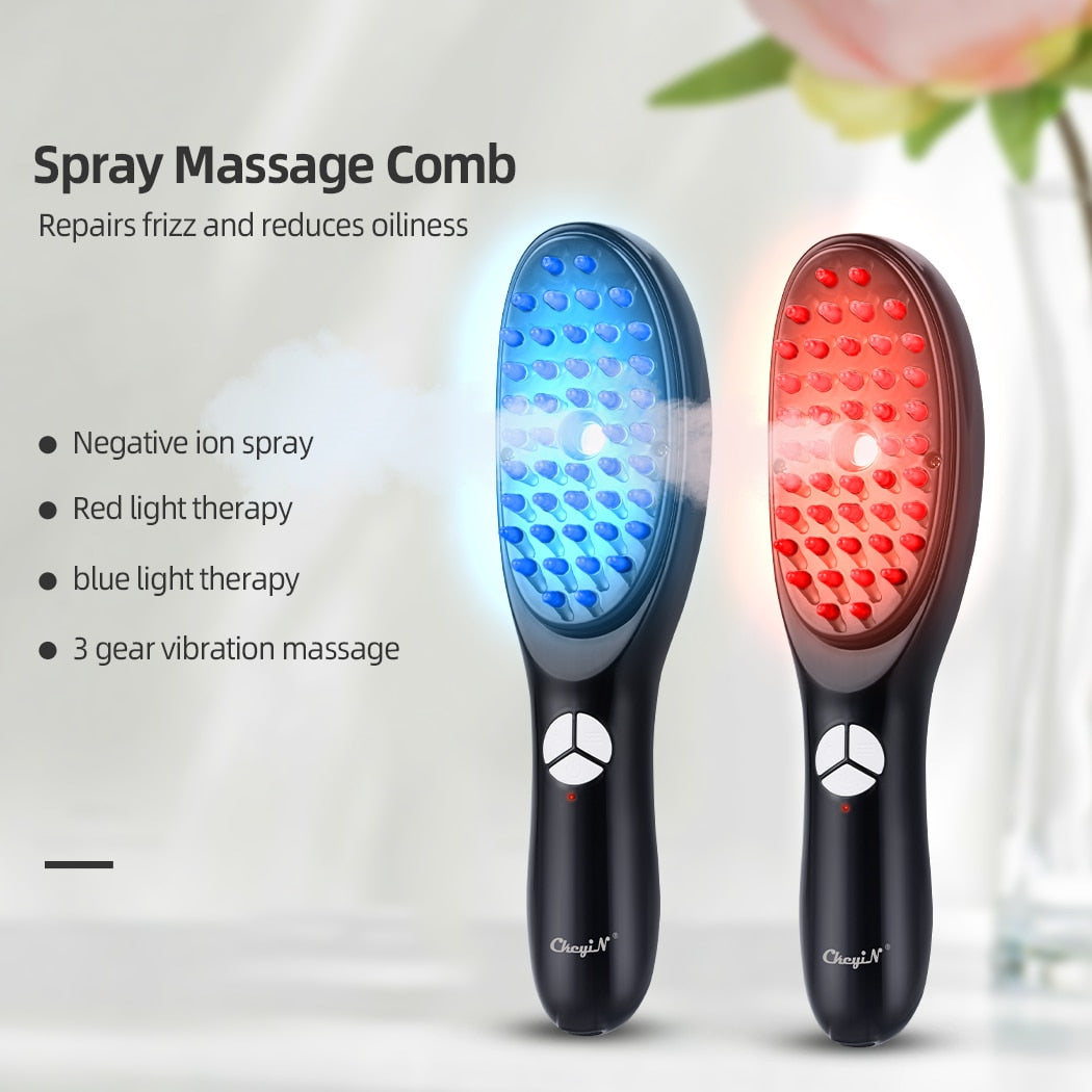 3 in 1 Electric Wireless Infrared Ray Massage Comb Hair Growth 3 Modes Vibration Head Scalp Massager Anti Hair Loss Care