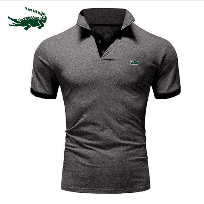 Men's cotton  polo shirt 2025 summer new high-end business casual Lapel short sleeve T-shirt