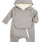 Smart Cuddly Jumpsuit + Bib - Gray