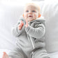 Smart Cuddly Jumpsuit + Bib - Gray