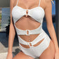 Hollow Out Bodysuit Bikini One Piece Pit Strip Swimsuit