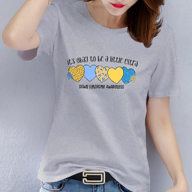 Valentine's Day  Women's T-shirt with Geometric Pattern Love Pri Printed Short Sleeve Tops  Aesthetic Clothes