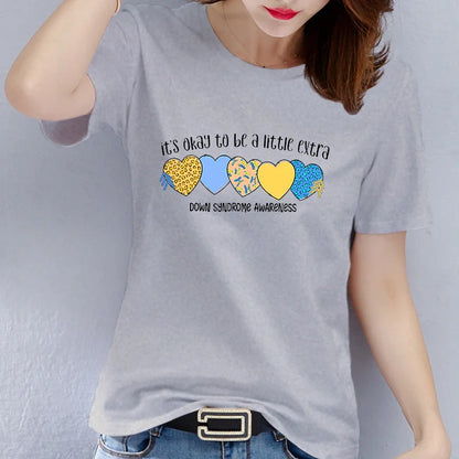 Valentine's Day  Women's T-shirt with Geometric Pattern Love Pri Printed Short Sleeve Tops  Aesthetic Clothes