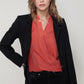 Women's Wool-blended Open Front Jacket In Black