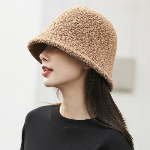 Winter Bucket Hat For Women Thickened Warm Ear Protector Cap French