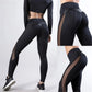 Women Skinny Leggings Black Yoga Sport Pants Pu Leather Patchwork Lady Jogging Pants Push Up Workout Sport Yoga Leggings Female - Image #5