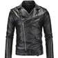 Ninja Stealth Black Mens  Faux Leather Biker Jacket