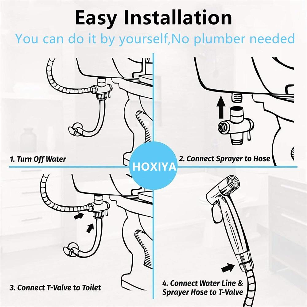 Hand Held Two Water Outlet Modes  Bidet Toilet Sprayer