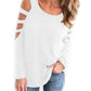 Womens Open Shoulder Long Sleeve Casual Top