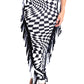 Checkered Elastic High Waist Stretch Bodycon Maxi Pencil Skirt