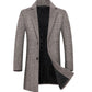 Fashion Plaid Single Breasted Jackets Men's Wool Coats