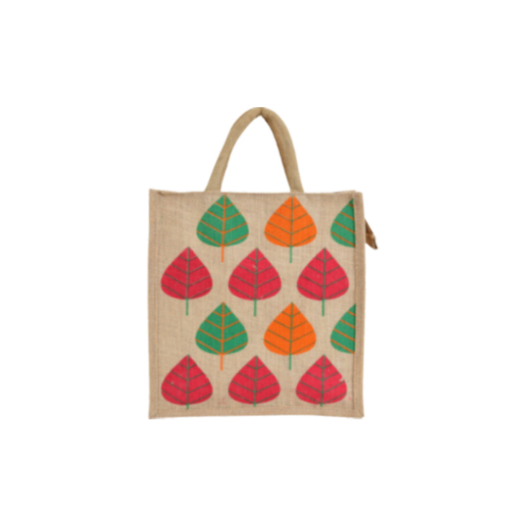 Goyal Jute Leaf Printed Eco Friendly Jute Bag