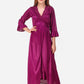 Romaisa Women's Satin Solid Magenta Nightwear Set ( Pack of 4 )