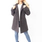 Womens Wool Feel Double Breasted Hooded Coat