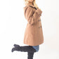 Womens Wool Feel Double Breasted Hooded Coat